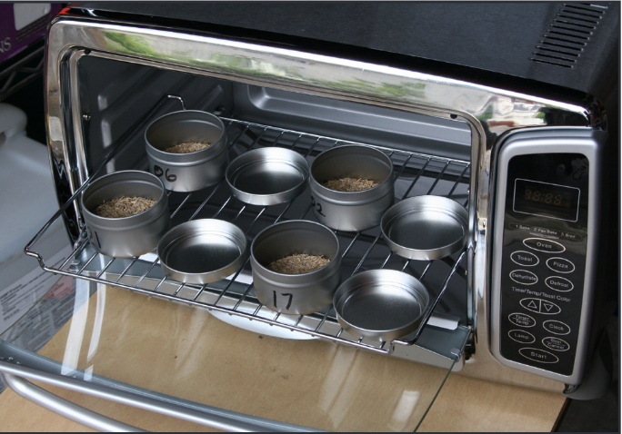 Oven drying seed samples at a central location